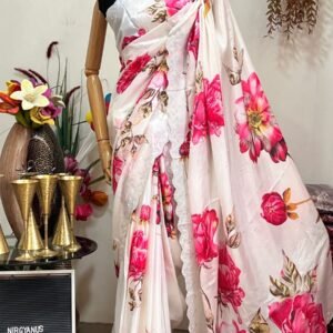 Satin Silk Sari with Swarovski (with blouse)